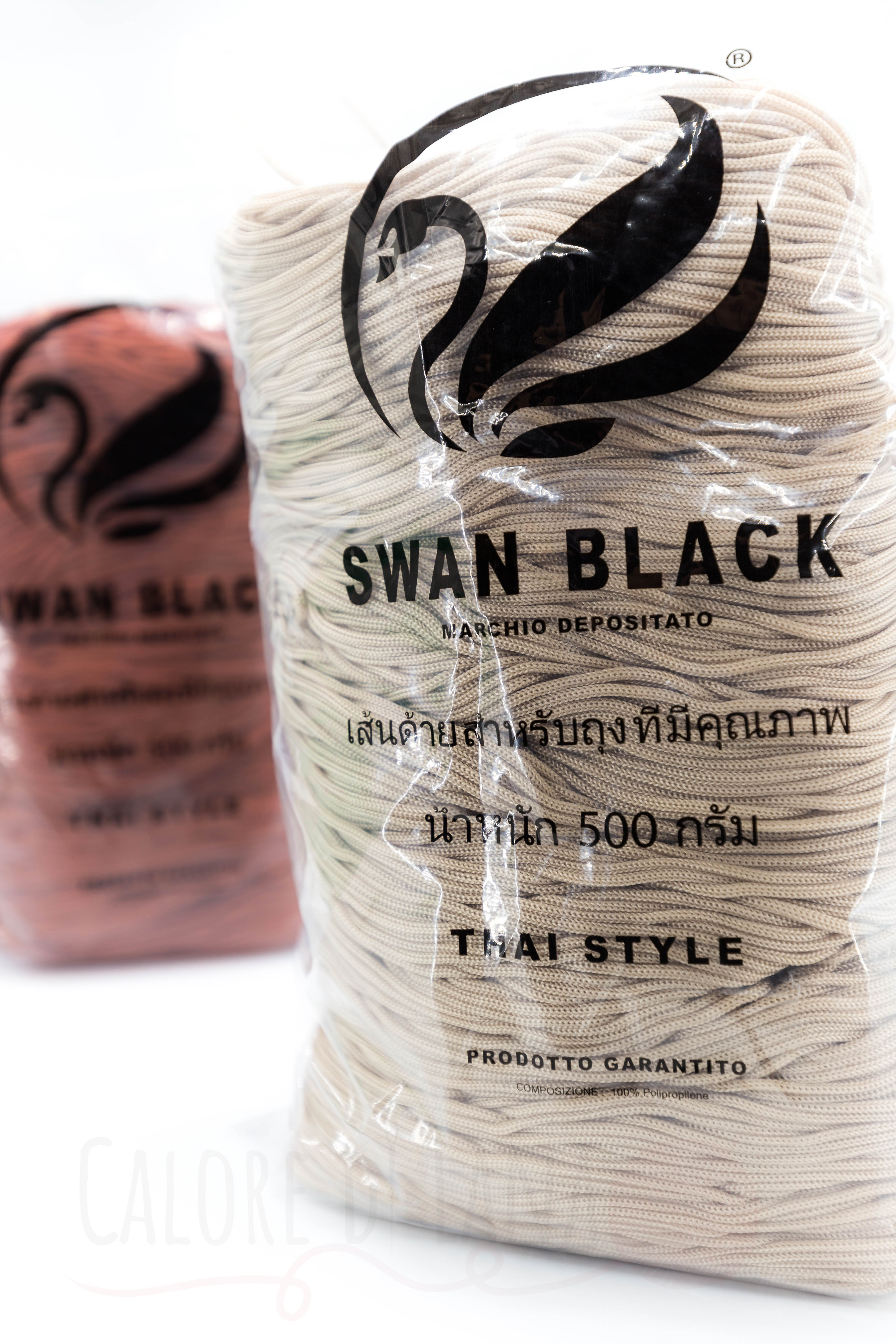 Swan Cordino Thai Swan Black 500gr BURRO polipropilene borsa uncinetto tre sfere 